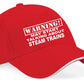 Warning May Talk About Steam Trains Baseball Cap Trainspotter Gift Men & Ladies