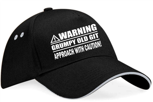 Warning Grumpy Git Baseball Cap Funny Birthday Gift For Men & Ladies