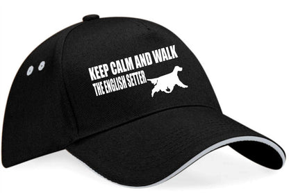 Keep Calm & Walk English Setter Baseball Cap Dog Lovers Gift For Men & Ladies