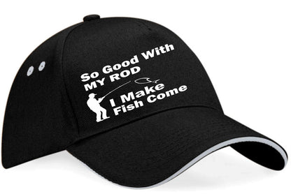 So Good With My Rod Baseball Cap Fishing Birthday Gift For Men & Ladies