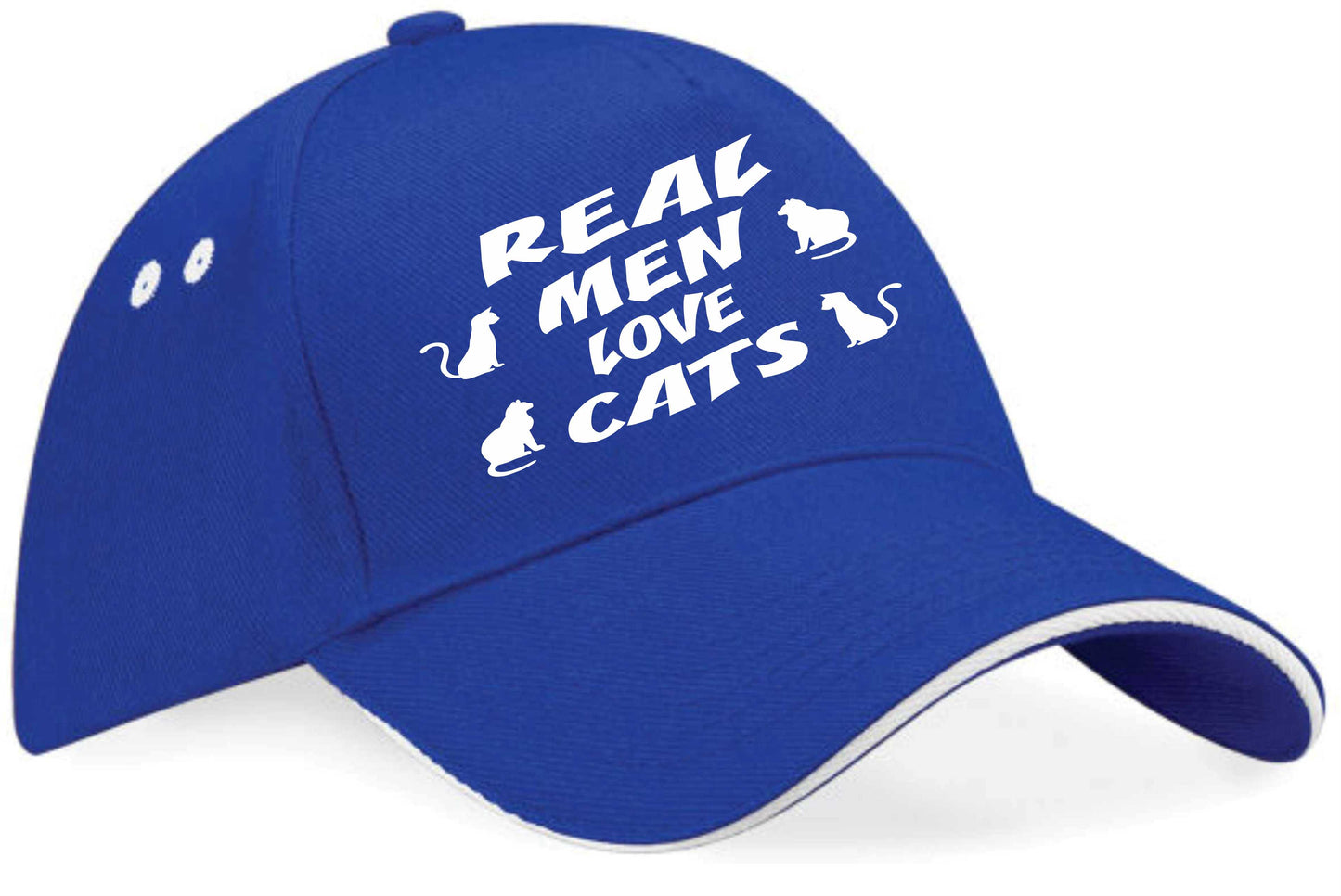 Real Men Love Cats Baseball Cap Fishing Birthday Gift For Men