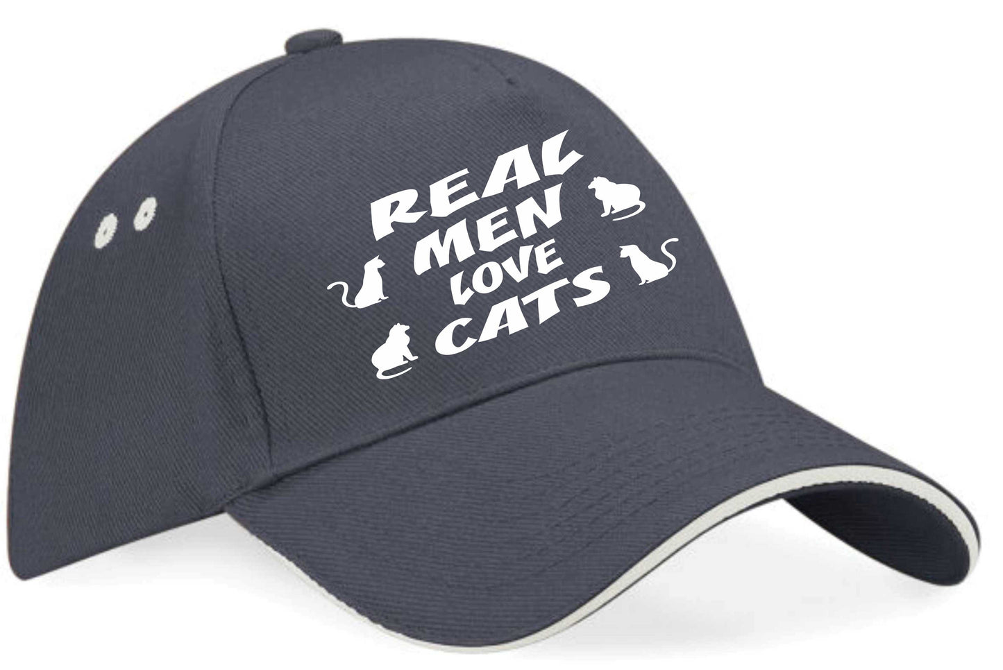 Real Men Love Cats Baseball Cap Fishing Birthday Gift For Men