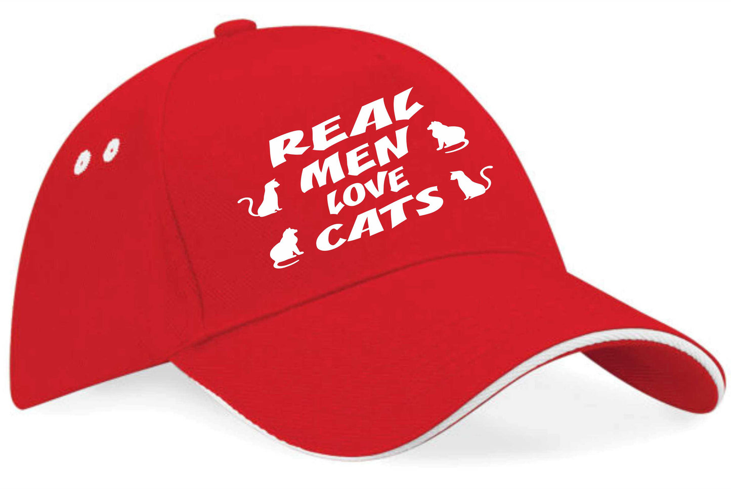 Real Men Love Cats Baseball Cap Fishing Birthday Gift For Men