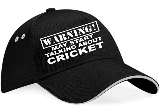 Warning May Talk About Cricket Baseball Cap Birthday Gift For Men & Ladies