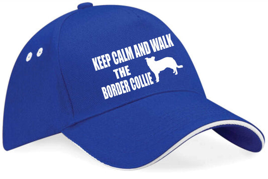 Keep Calm Walk The Border Collie Baseball Cap Dog Lovers Gift For Men & Ladies