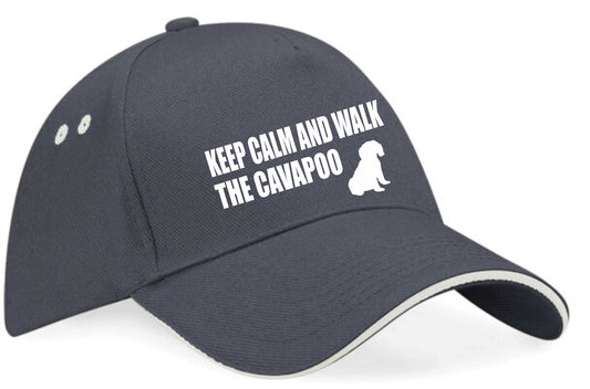 Keep Calm Walk The Cavapoo Baseball Cap Dog Lovers Gift For Men & Ladies