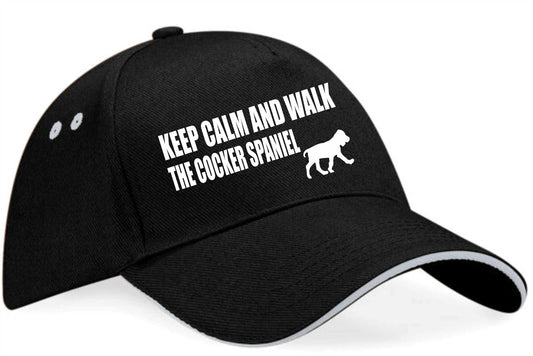 Keep Calm Walk The Cocker Spaniel Baseball Cap Dog Lovers Gift For Men & Ladies