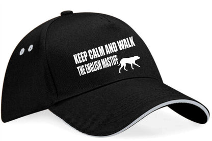 Keep Calm Walk The English Mastiff Baseball Cap Dog Lovers Gift For Men & Ladies