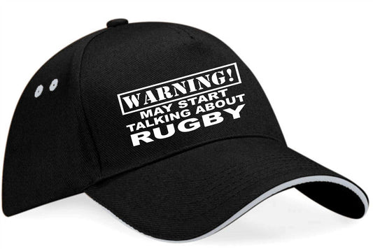 Warning May Talk About Rugby Baseball Cap Sport Lovers Gift For Men & Ladies