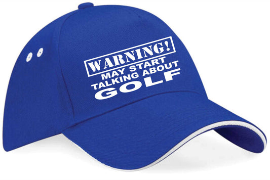 Warning May Talk About Golf Baseball Cap Sport Lovers Gift For Men & Ladies