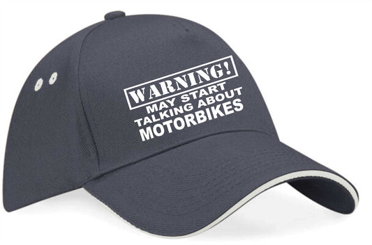 Warning May Talk About Motorbikes Baseball Cap Sport  Gift For Men & Ladies