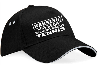 Warning May Talk About Tennis Baseball Cap Sport Lovers Gift For Men & Ladies