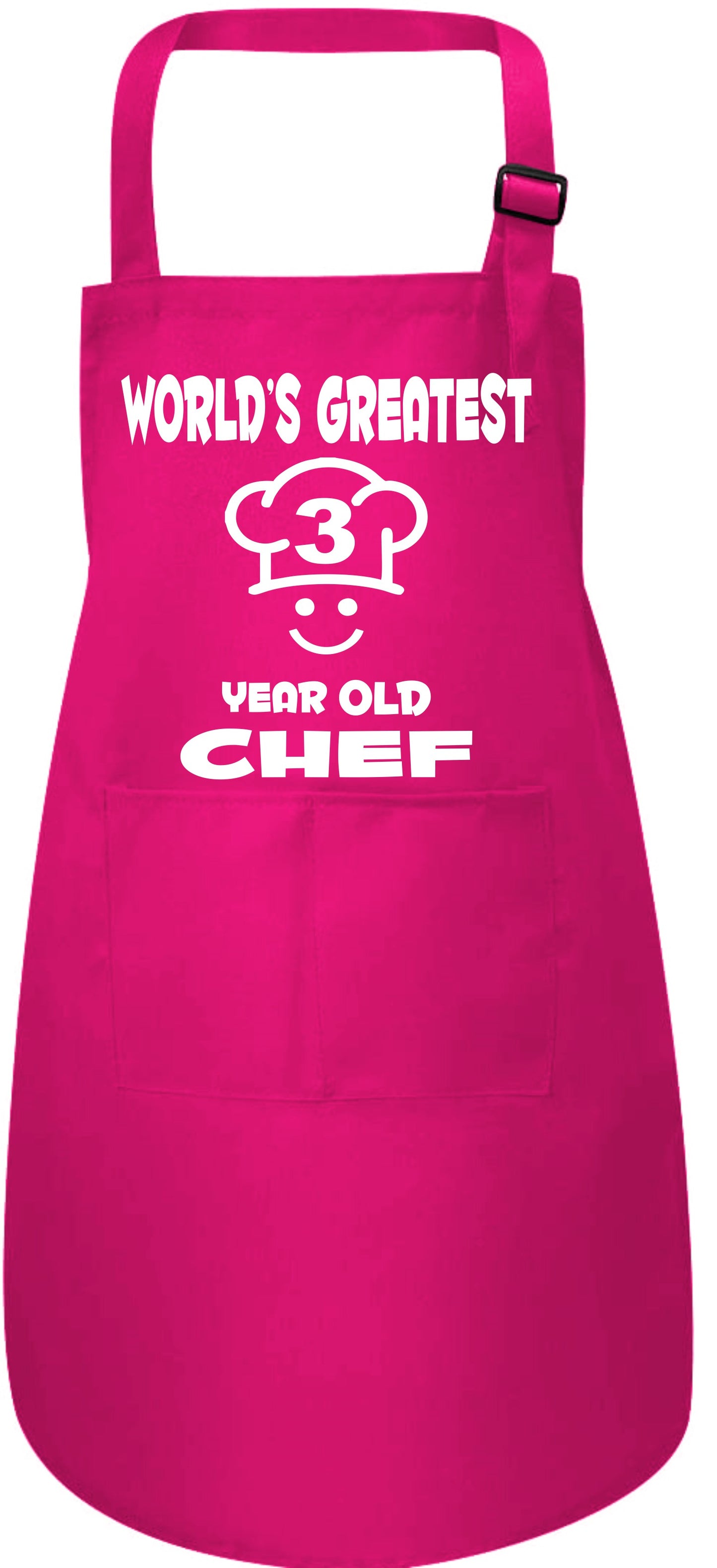 World's Greatest 3 Year old Chef Kids Apron Baking Cooking