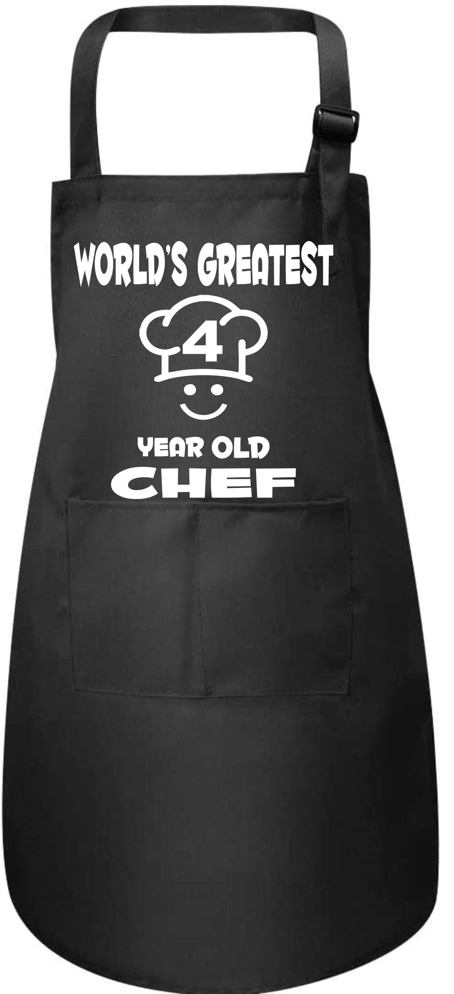 World's Greatest 4 Year old Chef Birthday Apron Baking