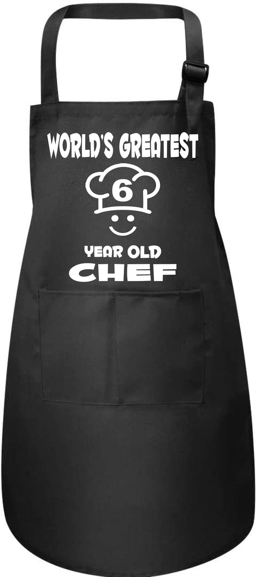 World's Greatest 6 Year old Chef Birthday Apron Baking