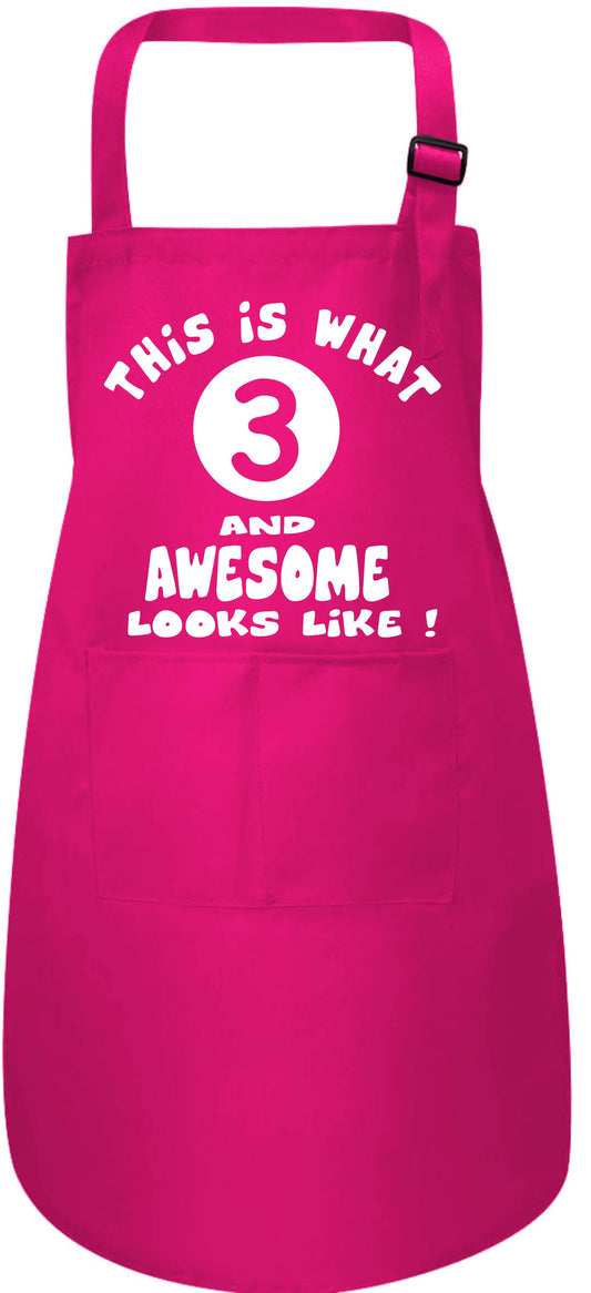 Birthday Age 3 Kids Novelty Baking Cooking Apron