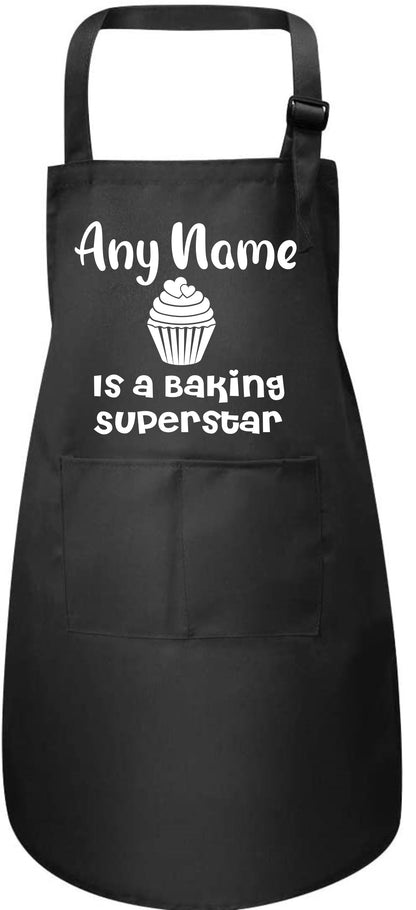 Personalised Kids Apron Baking Superstar Any Name