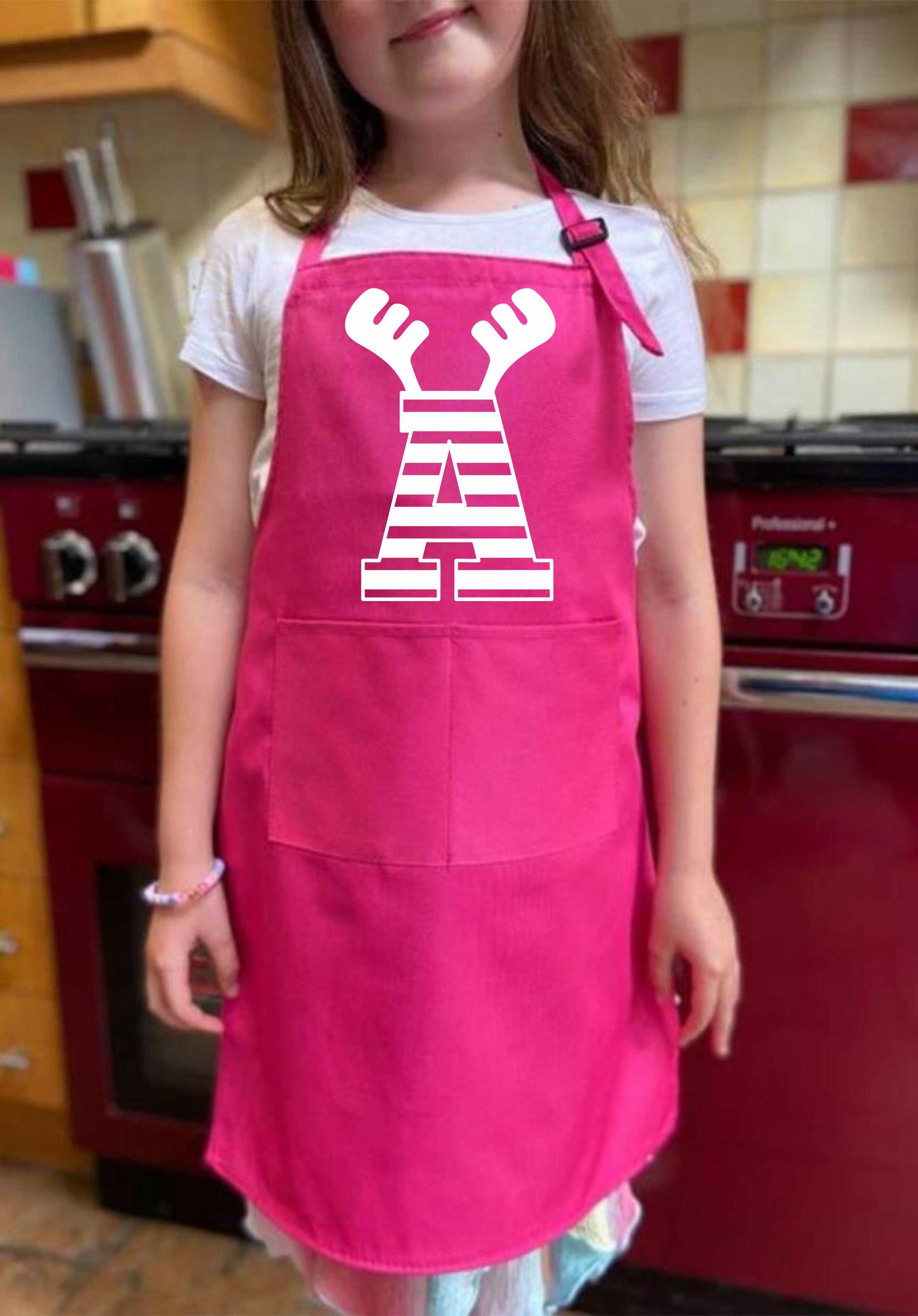 Christmas Personalised Kids Apron Choose Your Letter Here