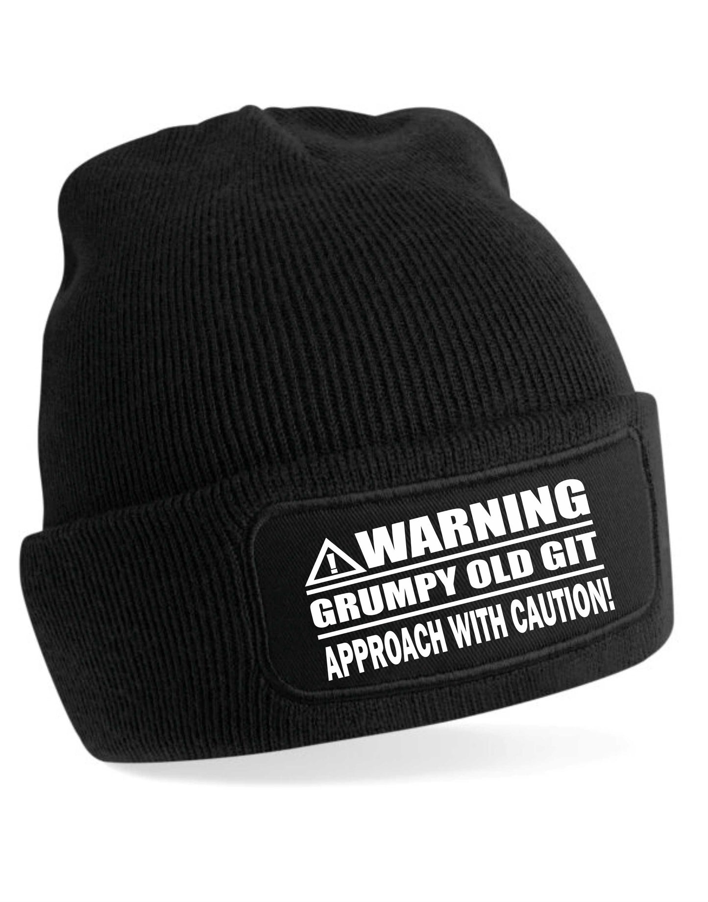 Warning Grumpy Git Beanie Hat Funny Birthday Gift For Men & Ladies