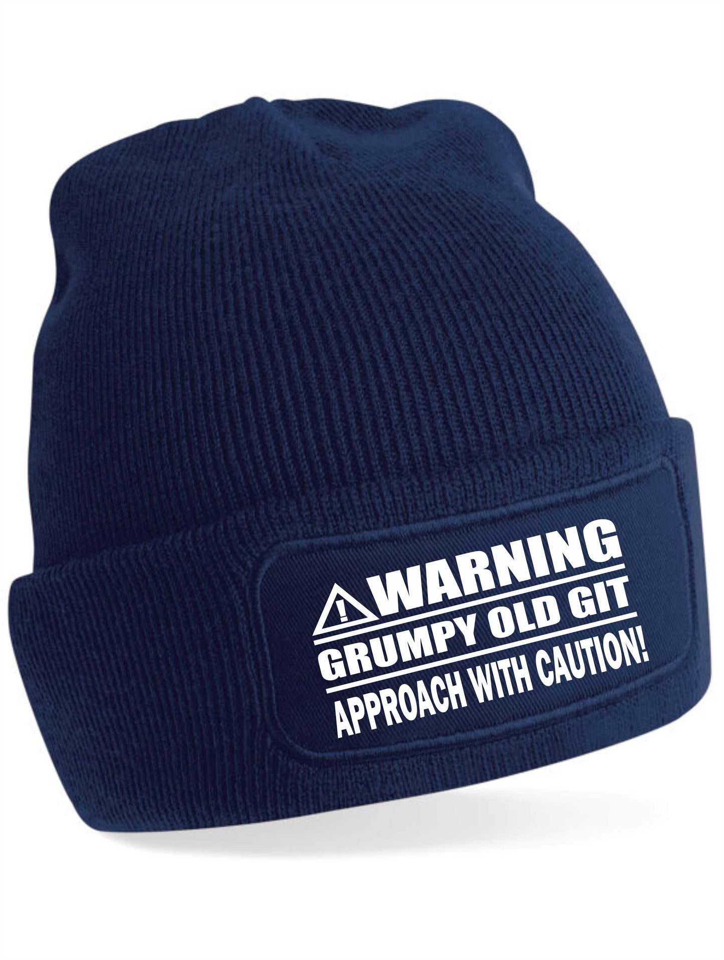 Warning Grumpy Git Beanie Hat Funny Birthday Gift For Men & Ladies