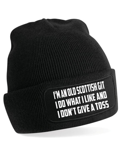 Old Scottish Git Don't Give A Toss Beanie Hat Funny Birthday Gift Men & Ladies