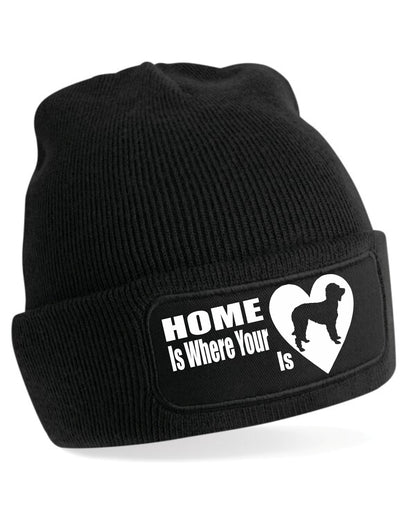 Home Is Where The Labradoodle Is Beanie Hat Dog Lovers Gift For Men & Ladies