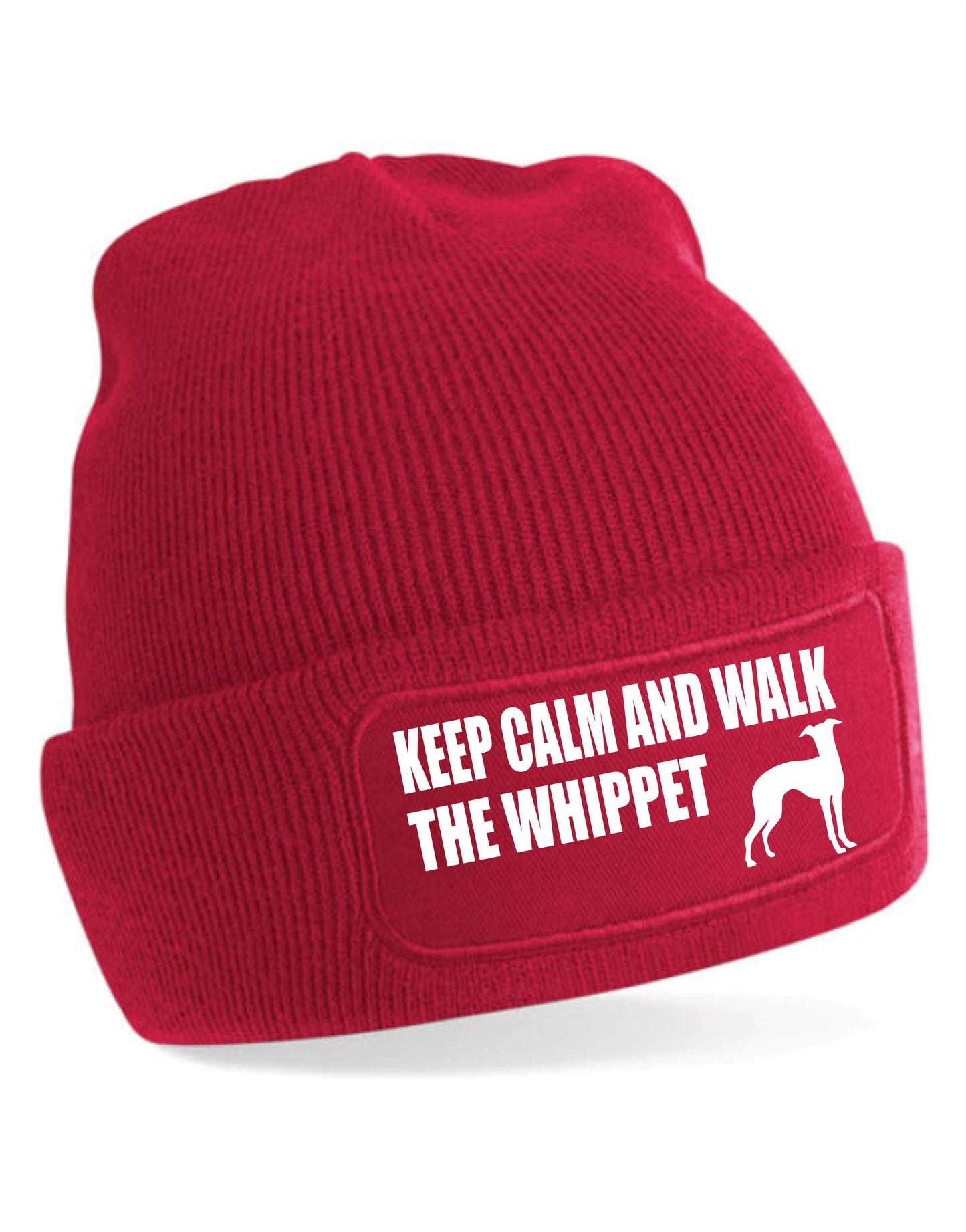 Keep Calm Walk The Whippet Beanie Hat Dog Lovers Gift For Men & Ladies