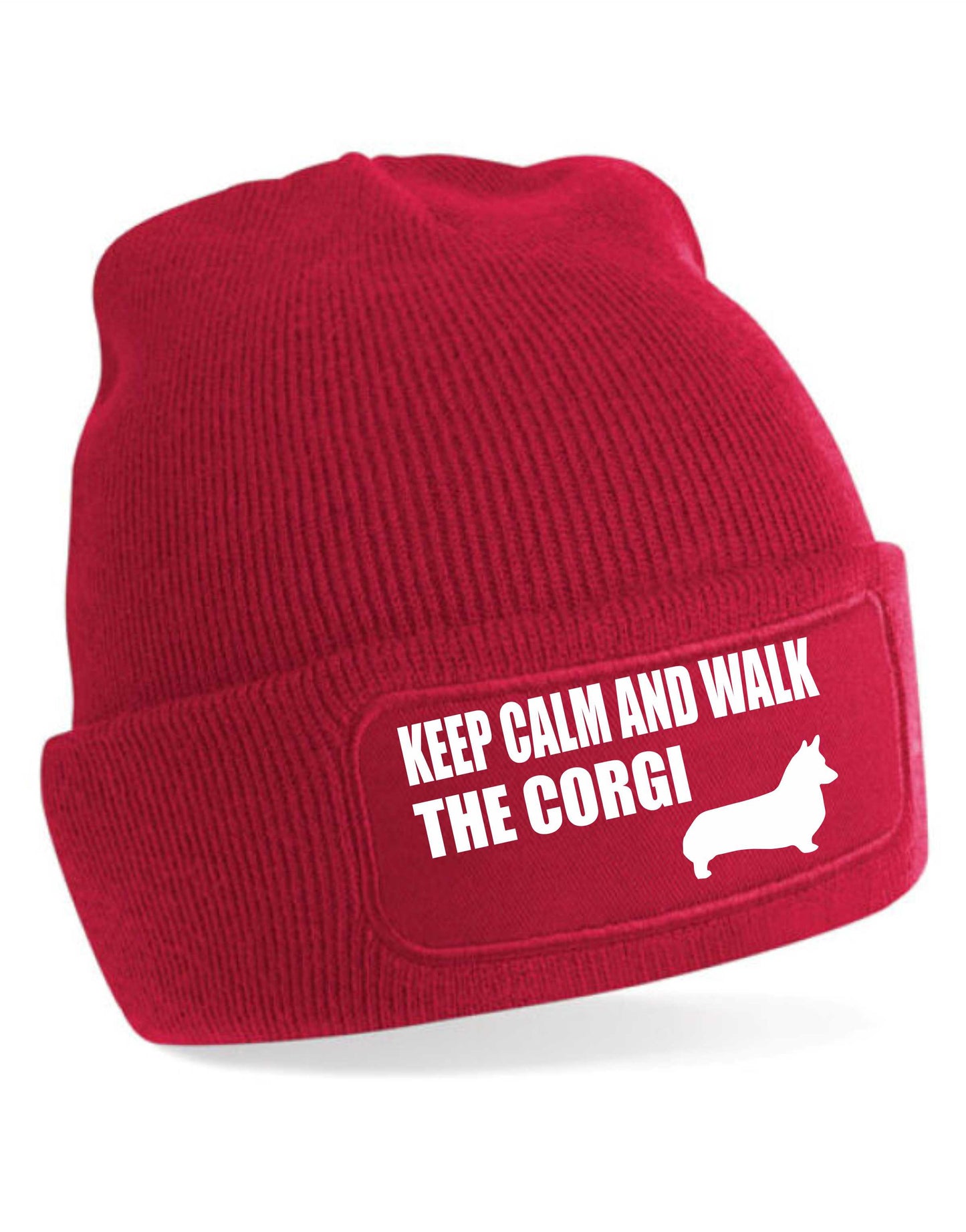 Keep Calm & Walk The Corgi  Beanie Hat Dog Lovers Gift Great For Men & Ladies