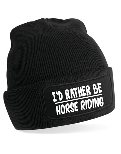 I'd Rather Be Horse Riding Beanie Hat Gift For Lovers Of Horses Unisex