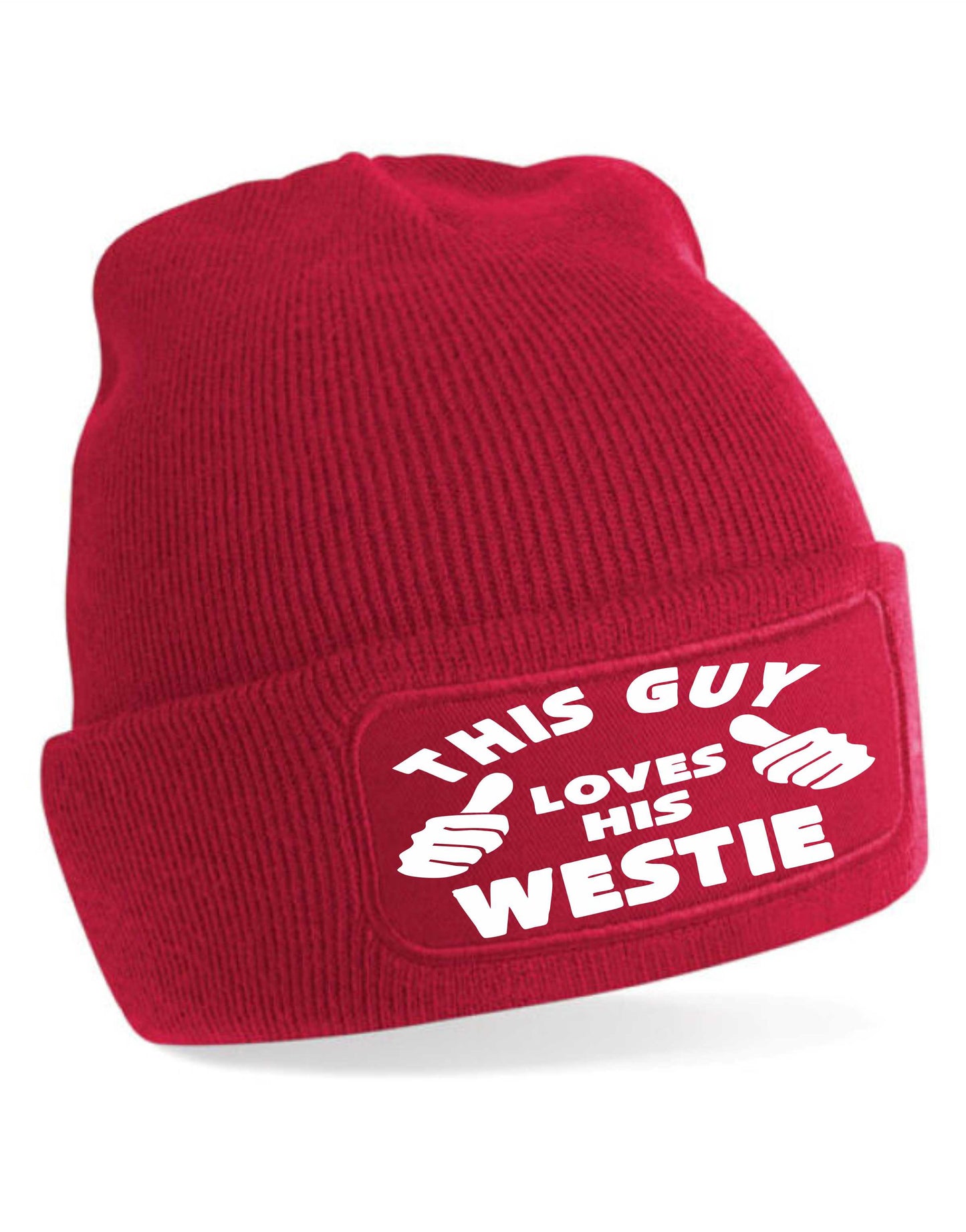 This Guy Loves His Westie Beanie Hat Funny Dog Lovers Gift For Men