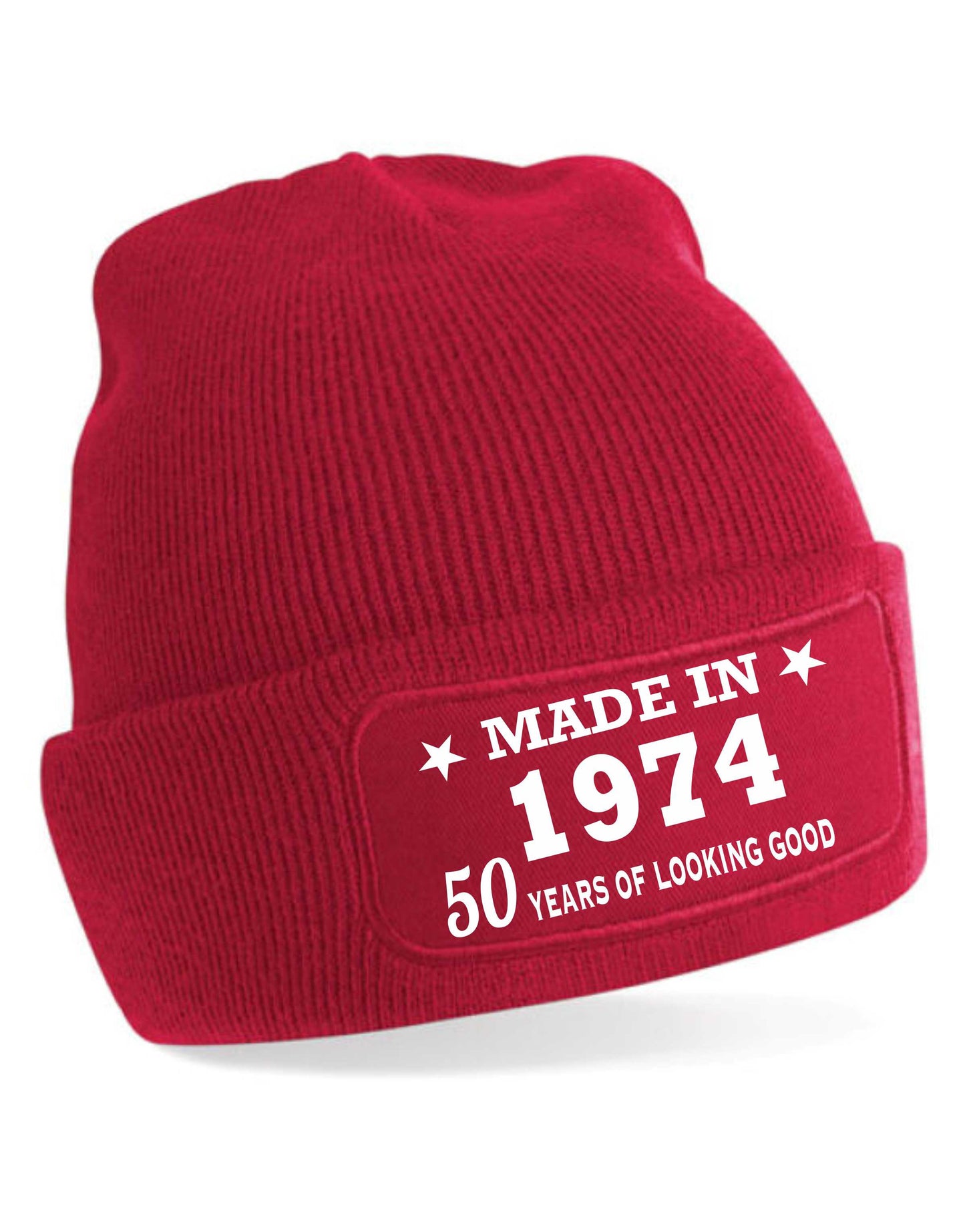 50th Birthday Made In 1974 Beanie Hat Gift for 50 Year Old For Men & Ladies