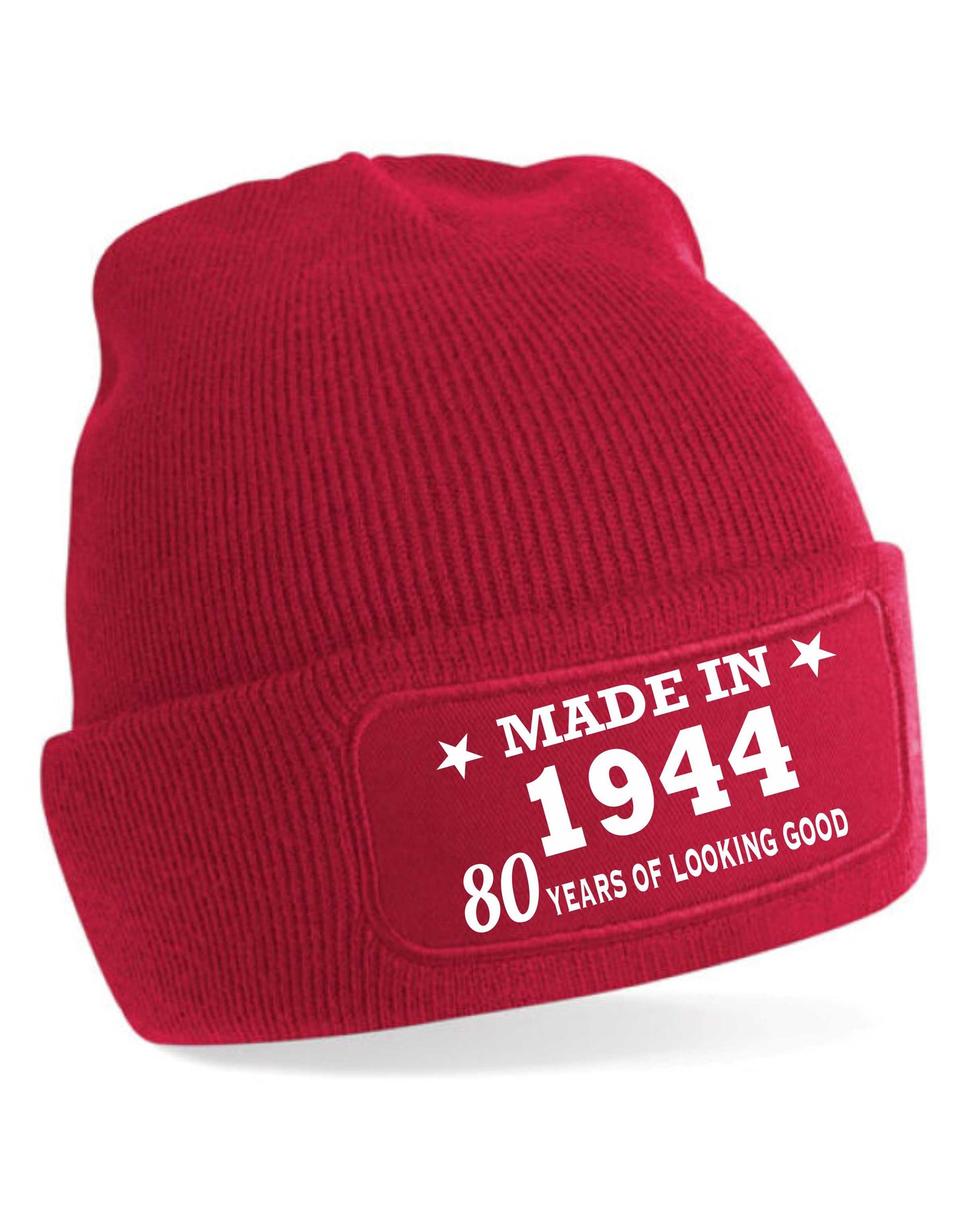 80th Birthday Made In 1944 Beanie Hat Gift for 80 Year Old For Men & Ladies