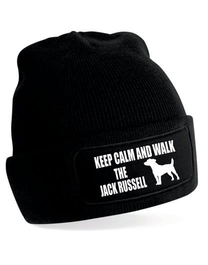 Keep Calm & Walk Jack Russell Beanie Hat Dog Lovers Gift Great For Men & Ladies