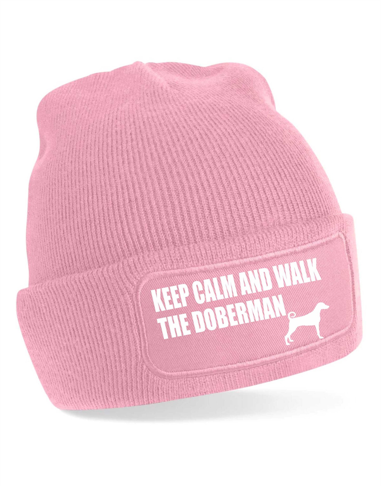 Keep Calm Walk The Doberman Beanie Hat Dog Lovers Gift For Men & Ladies