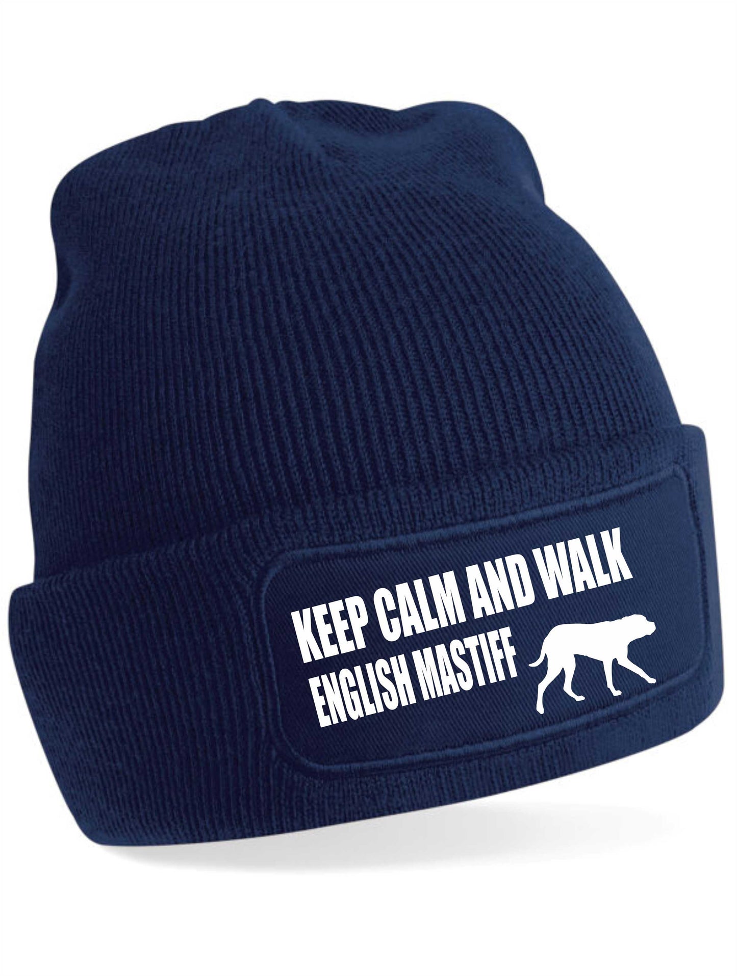 Keep Calm & Walk English Mastiff Beanie Hat Dog Lovers Gift For Men & Ladies