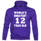 Worlds Greatest 12 Year Old 12th Birthday Hoodie