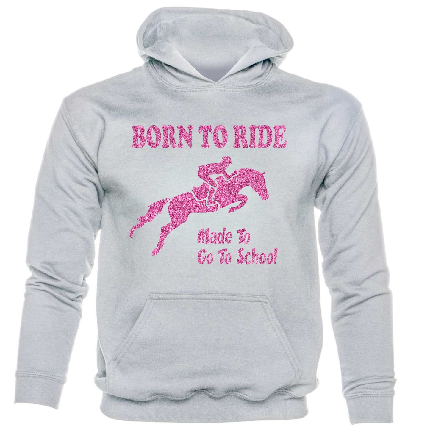 Born To Horse Ride Made To Go To School Pony kids Hoodie