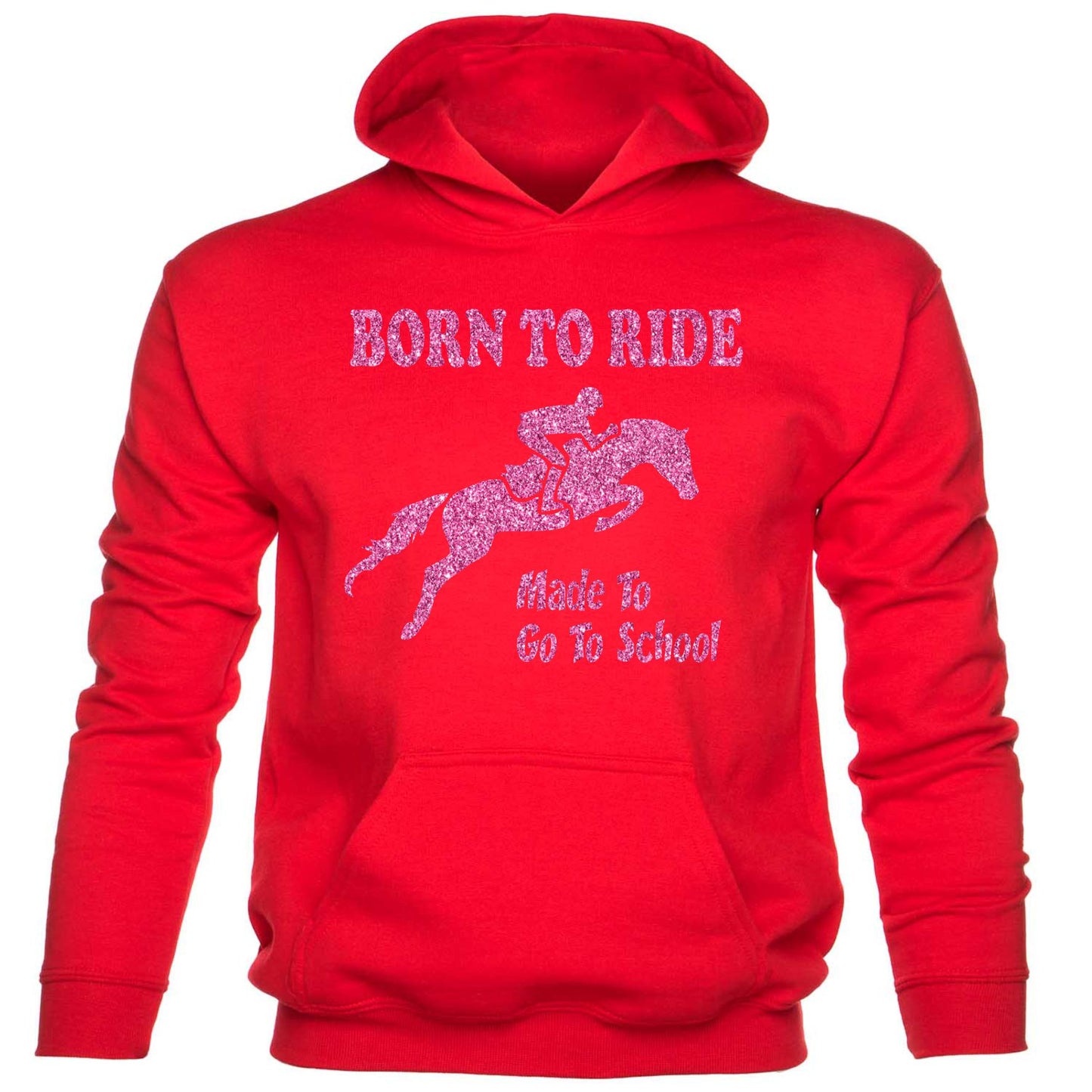 Born To Horse Ride Made To Go To School Pony kids Hoodie