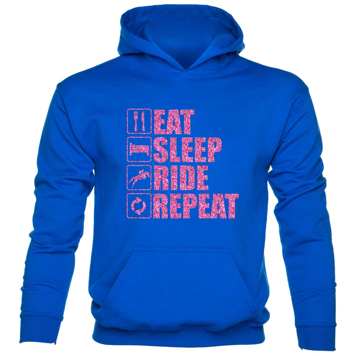 Eat Sleep Ride Repeat Birthday Horses kids Hoodie