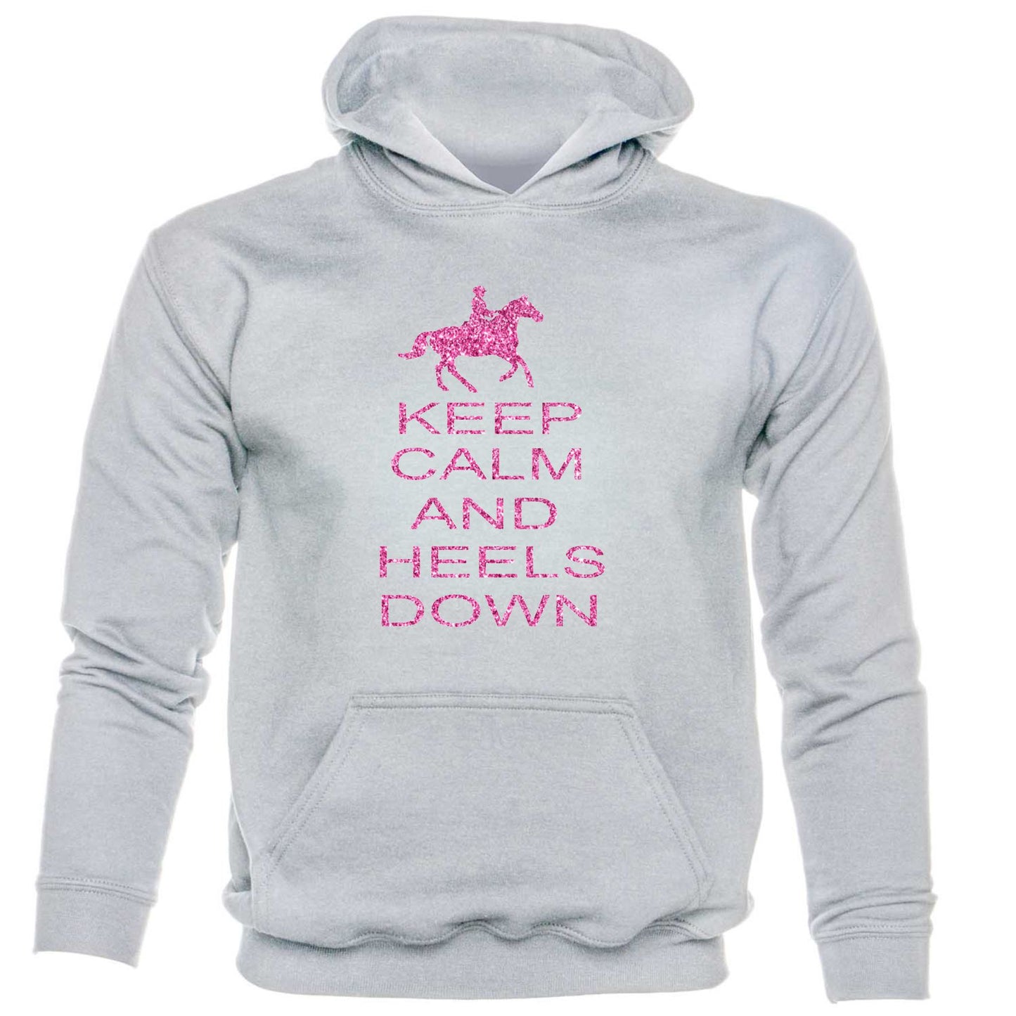 Keep Calm Heels Down Horse Riding kids hoodie