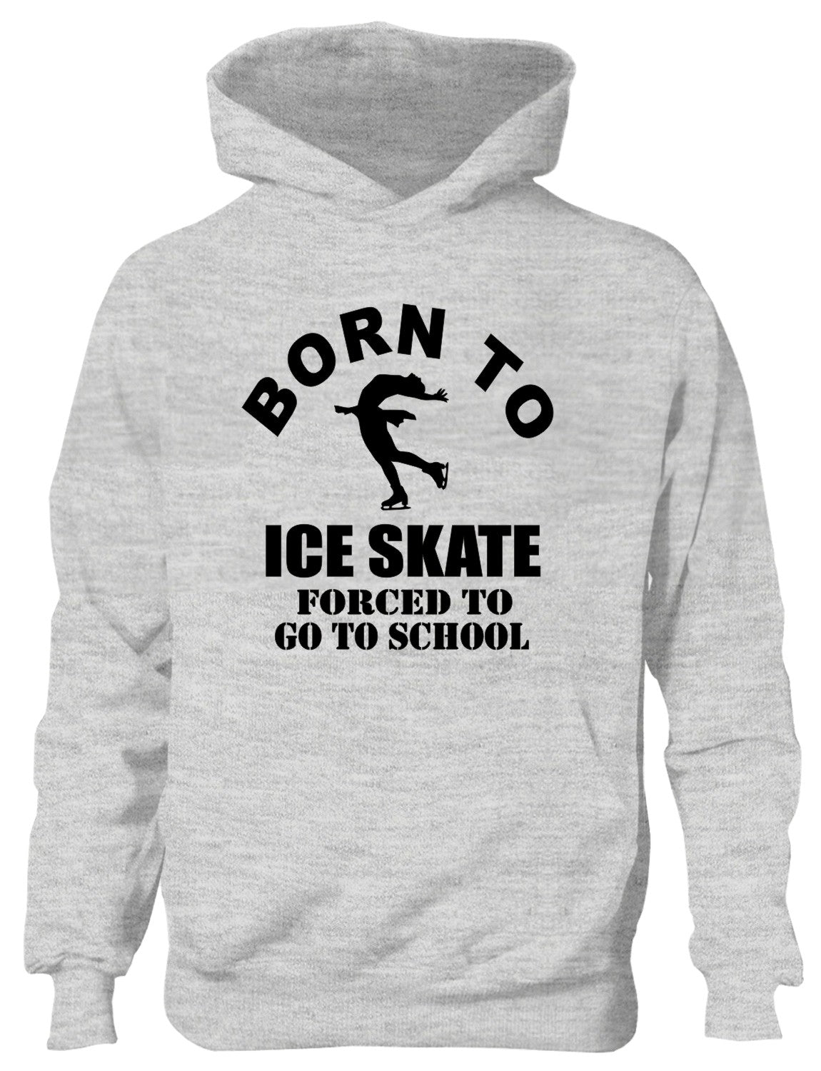 Born To Ice Skate Forced to Go To School Kids Hoodie