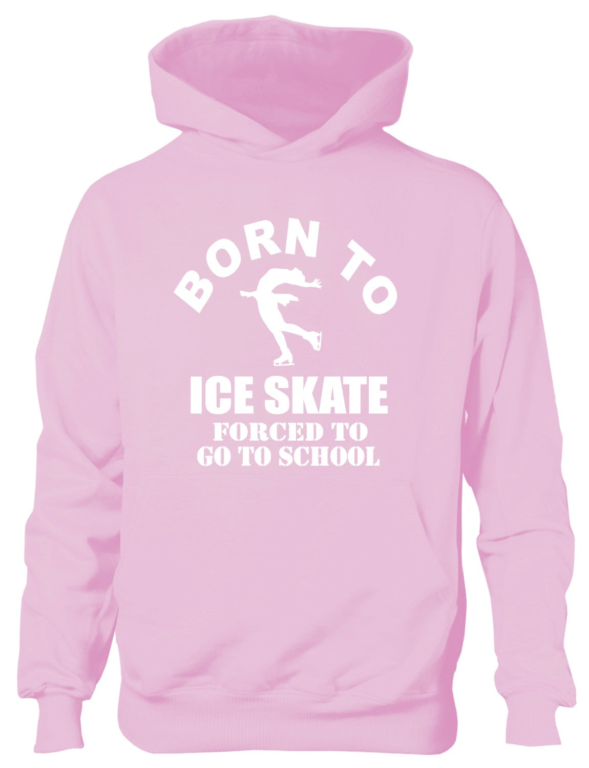 Born To Ice Skate Forced to Go To School Kids Hoodie