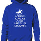 Keep Calm Heels Down Funny Horse Riding Funny Pony Kids Hoodie