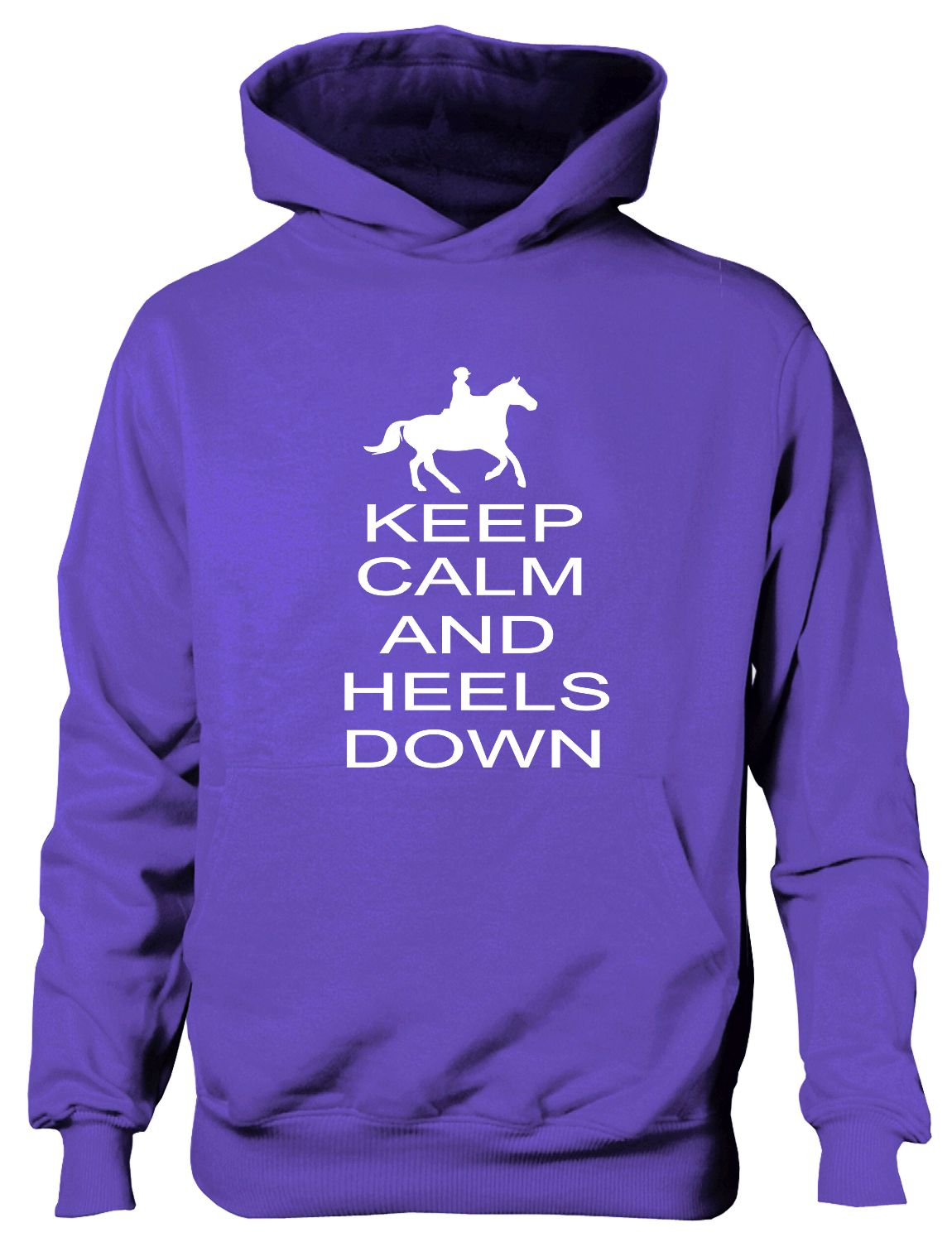 Keep Calm Heels Down Funny Horse Riding Funny Pony Kids Hoodie