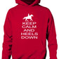 Keep Calm Heels Down Funny Horse Riding Funny Pony Kids Hoodie