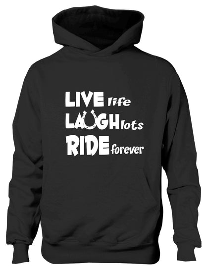 Live Laugh Ride Horse Riding Equesterian Pony Kids Hoodie