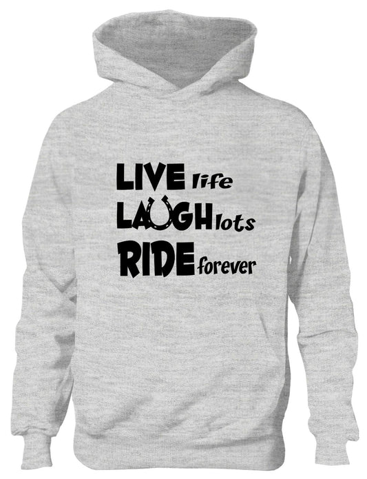 Live Laugh Ride Horse Riding Equesterian Funny Pony Kids Hoodie