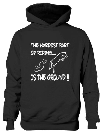 Hardest Part Horse Riding Is The Ground Equesterian Pony Kids Hoodie