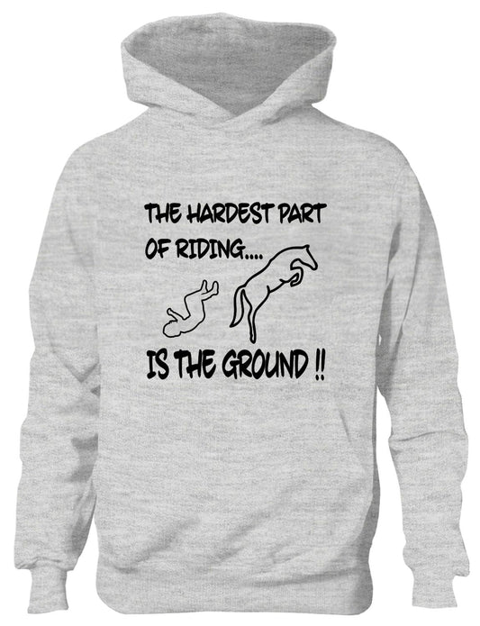 Hardest Part Horse Riding Is The Ground Equesterian Pony Kids Hoodie