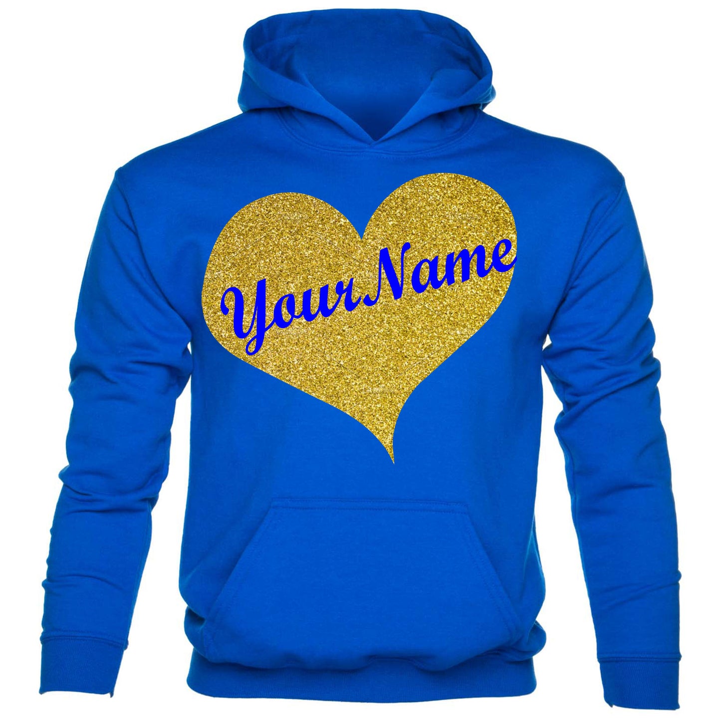 Kids Personalised Hoodie Any Name Christian Name In Gold Glitter